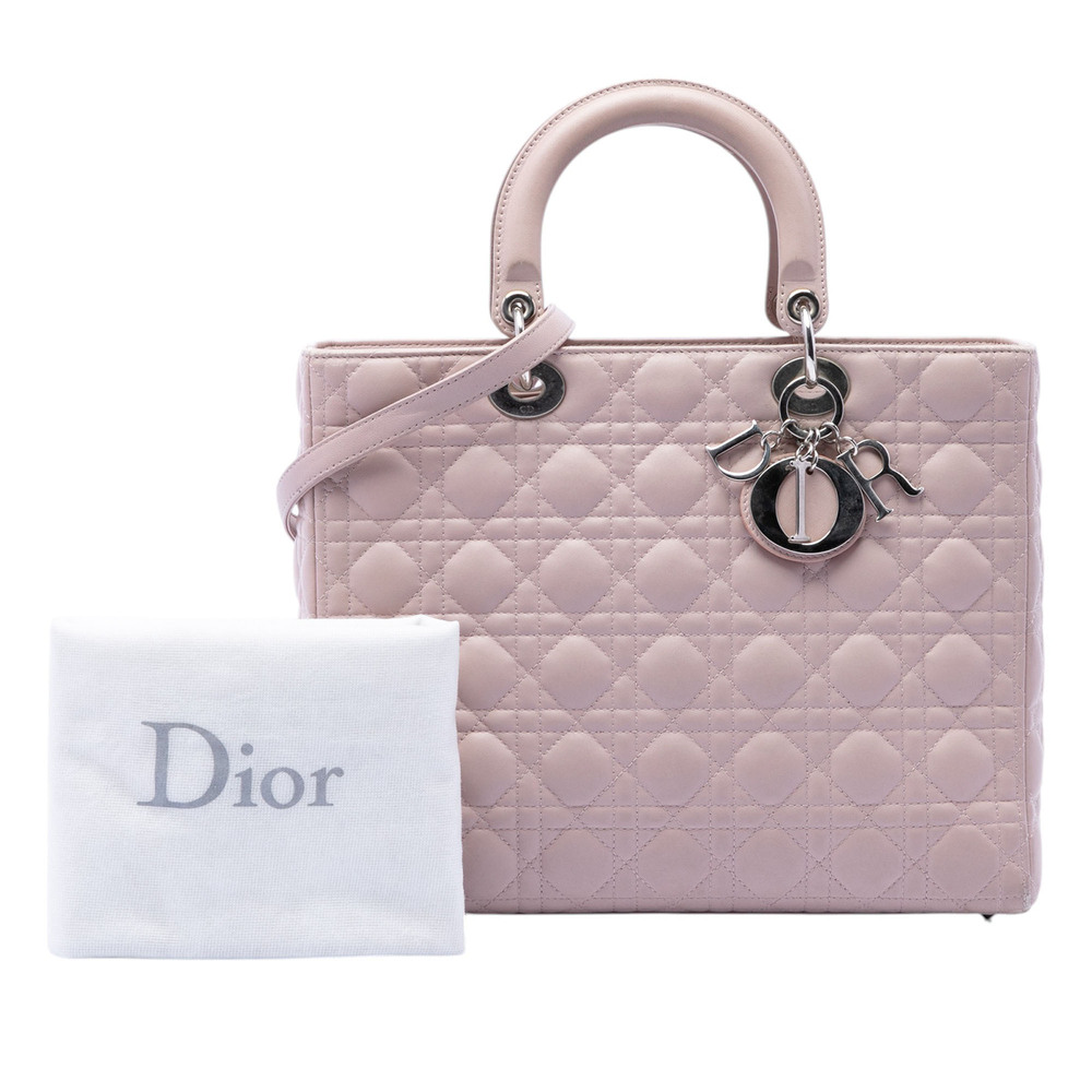 Pre-Loved Dior Large Lambskin Cannage Lady Dior - Picture 7 of 7